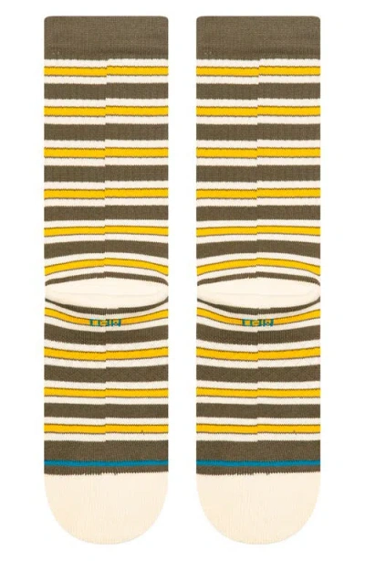 Stance Ollie Stripe Crew Socks In Brown