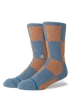 Stance Patchwork Cozy Crew Socks In Blue