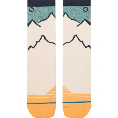 Stance Peaking Hike Crew Socks In Brown
