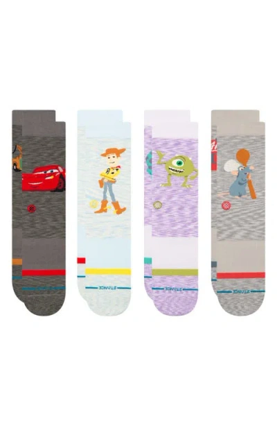 Stance Pixar Assorted 4-pack Cotton Blend Crew Socks Gift Box In Multi