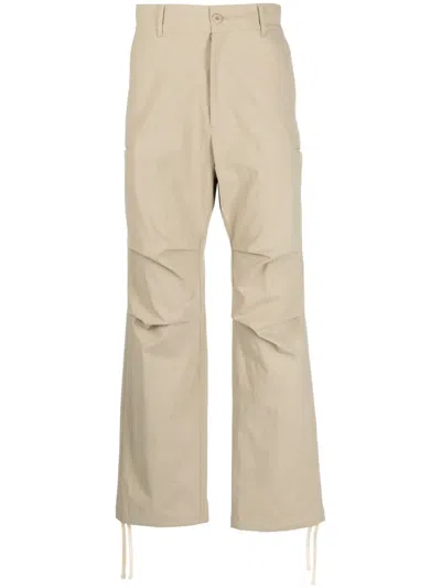 Stance Pleat-detail Cropped Trousers In Brown