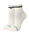 Stance Stripe Roll Cuff Quarter Socks In Canvas