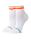 Stance Stripe Roll Cuff Quarter Socks In Pinkfade