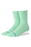 Stance Rolled Quarter Crew Socks In Green