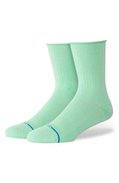Stance Rolled Quarter Crew Socks In Green