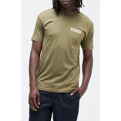 Stance Saddleback Logo Cotton Graphic T-shirt In Military Green