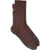 Stance Solid Mid Ribbed Crew Socks In Brown
