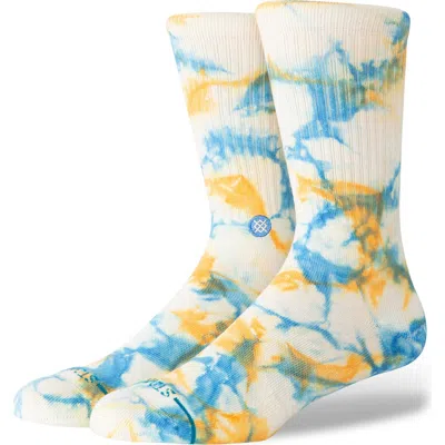 Stance Spotty Dye Cotton Blend Crew Socks In White