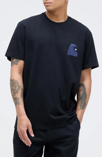 Stance Stacked Swell Cotton Graphic T-shirt In Black
