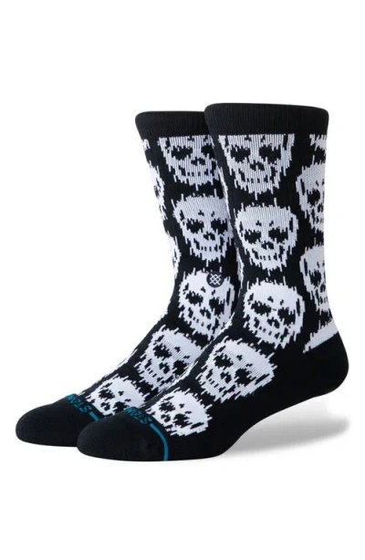 Stance Static Skull Crew Socks In Black