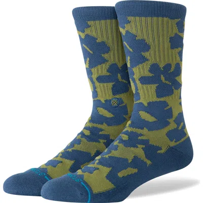 Stance Stomped Combed Cotton Blend Crew Socks In Blue