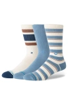Stance Striped Assorted 3-pack Socks In Blue