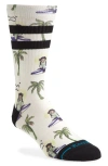 Stance Surfin' Monkey Crew Socks In White