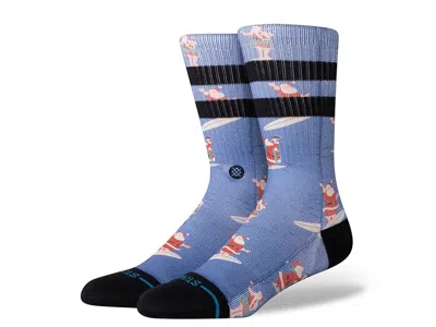 Stance Surfing Santa Crew Knee High Socks Shoes Blue: Xl (us Men's Shoe 14-17)