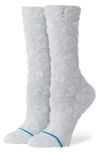 Stance Terry Cheetah Crew Socks In Gray