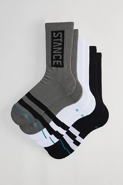 Stance The Og Crew Sock 3-pack In Black/white/grey, Men's At Urban Outfitters In Gray