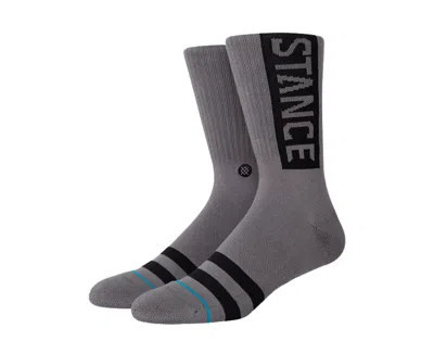 Stance Uncommon Solids Classic Og Graphite/black Crew Socks M556d17ogg-grp In Grey