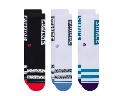 Stance Uncommon Solids Classic The Og 3-pack B/g/w Crew Socks A556c20og3-mul In Multi