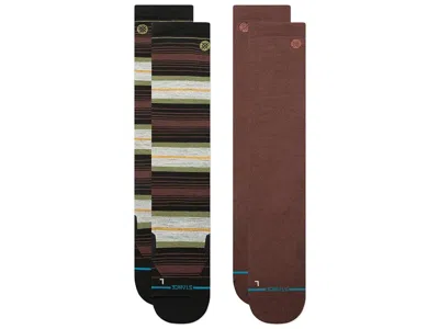 Stance Venture Ul Wool Snow 2-pack Crew Cut Socks Shoes Brown: Lg (us Men's Shoe 9-13 - Women's Shoe 11-14)