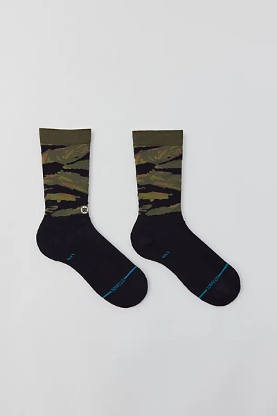 Stance Warbird Crew Sock In Green/black, Men's At Urban Outfitters