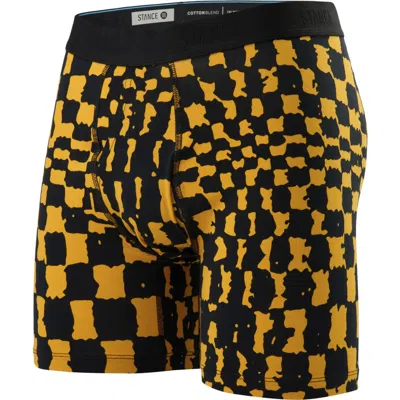 Stance Warp Check Stretch Cotton Boxer Briefs In Gold