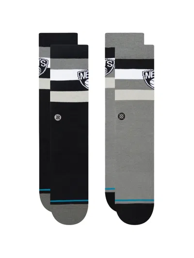 Stance X Brooklyn Nets Striped Socks In Black
