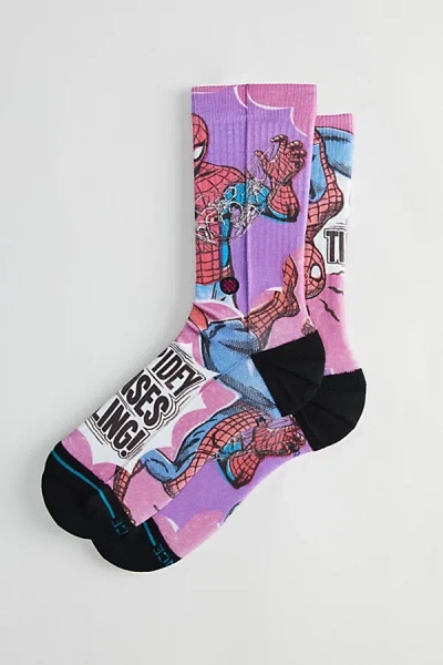 Stance X Marvel Spidey Senses Crew Sock In Pink, Men's At Urban Outfitters