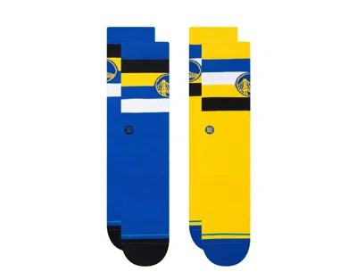 Stance X Nba State Warriors St 2-pack Crew Royal/yellow Socks A555c22wrs-roy In Multi
