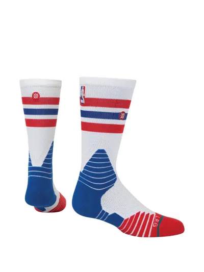 Stance X Nba Stripe Crew Socks In White