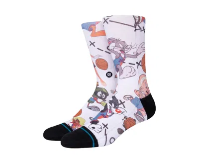 Stance X Space Jam Tune Conversational White Crew Socks A555c21tun-wht