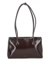 Stand Oil Square Low Rectangular Shoulder Bag In Brown