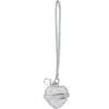 Stand Oil Belted Heart Mirror Faux Leather Key Ring Bag Charm In Blue