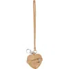 Stand Oil Belted Heart Mirror Faux Leather Key Ring Bag Charm In Brown