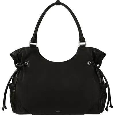 Stand Oil Breezy Faux Leather Handbag In Black