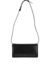 Stand Oil Butter Adjustable-strap Clutch Bag In Black