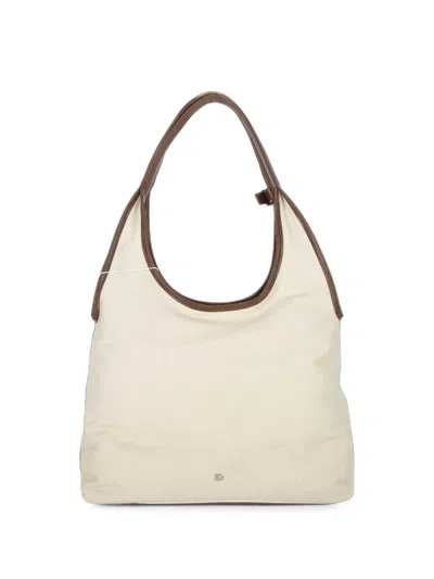 Stand Oil Contrast-trim Tote Bag In Neutral