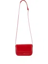 Stand Oil Flap Crossbody Bag In Red