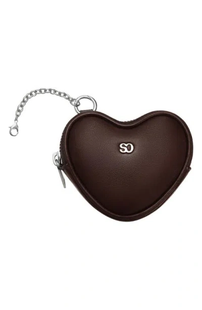 Stand Oil Heart Airpod Key Chain In Brown