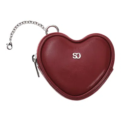 Stand Oil Heart Pods Keyring In Burgundy