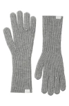 Stand Oil Heart Stud Knit Gloves In Gray
