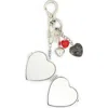 Stand Oil Mirror Heart Charm Key Ring In Silver