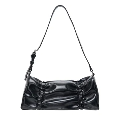 Stand Oil Pleats Shoulder Bag In Black