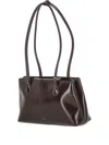 Stand Oil Square Low Rectangular Shoulder Bag In Brown