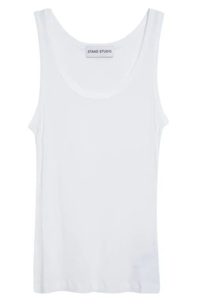 Stand Studio Amoura Rib Organic Cotton Tank In White