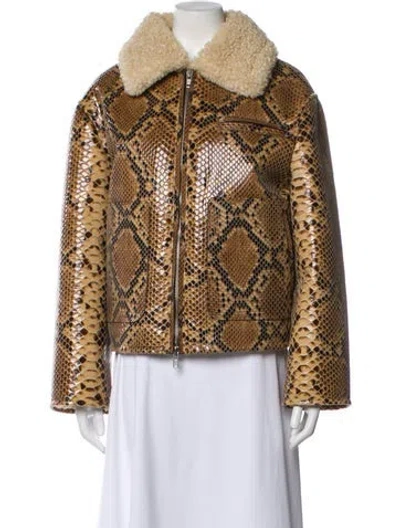 Pre-owned Stand Studio Animal Print Coat In Brown