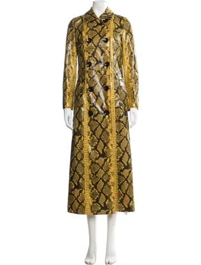 Pre-owned Stand Studio Animal Print Coat In Yellow