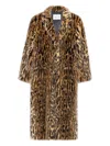 Stand Studio Faux-fur-mantel Mit Animal-print In Multi