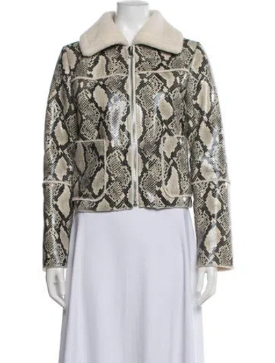 Pre-owned Stand Studio Animal Print Jacket In Neutral