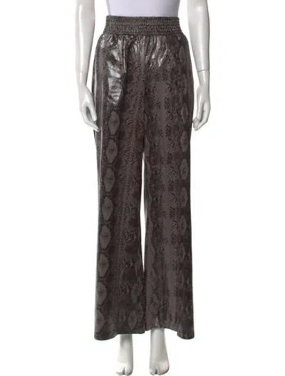 Pre-owned Stand Studio Animal Print Wide Leg Pants In Gray