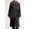 Stand Studio Becky Paneled Faux Shearling Coat In Black